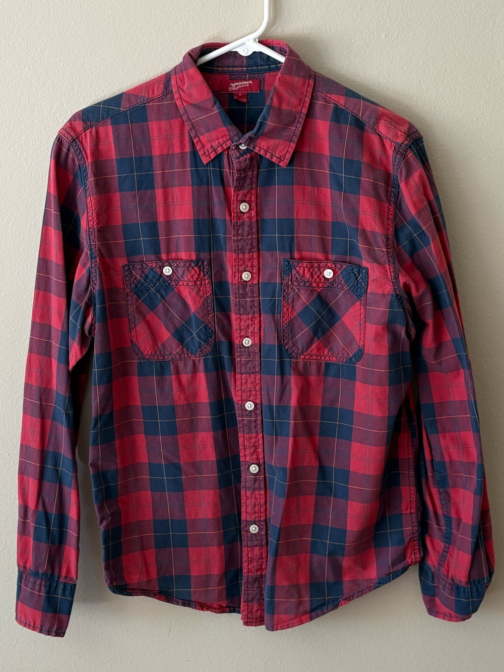Men's Red and Black Arizona Plaid Button-Up Shirt